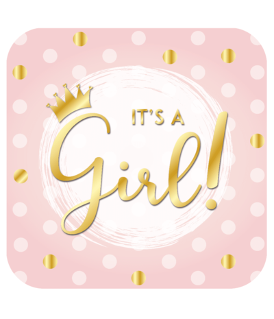 Paper Dreams Plaque de porte « C'est une fille ! » | 50 x 50 cm