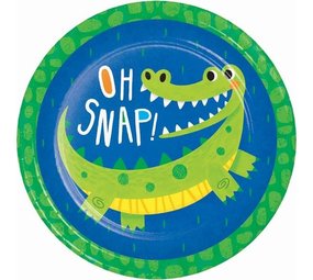Creative Converting Assiettes crocodile alligator 23 cm | 8 pièces