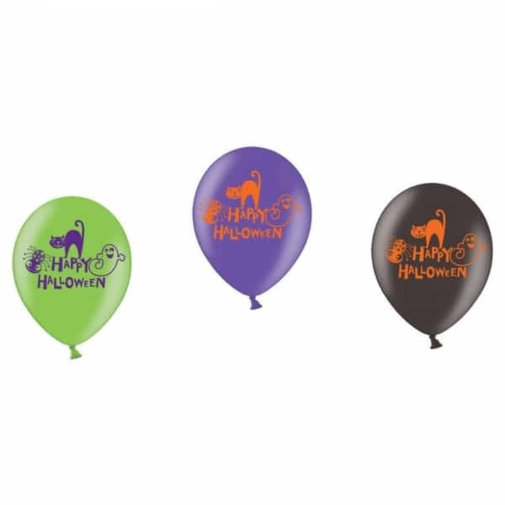 Happy Halloween Balloons 3 colors - 6 pieces