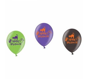 Ballons Joyeux Halloween 3 couleurs - 6 pièces