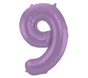 Folat Ballon en aluminium numéro 9 violet métallisé mat | 86 cm