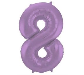 Folat Ballon en aluminium numéro 8 violet métallisé mat | 86 cm