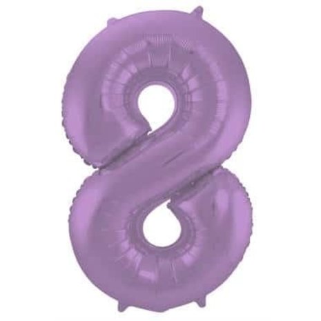 Folat Ballon en aluminium numéro 8 violet métallisé mat | 86 cm