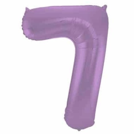 Folat Ballon en aluminium numéro 7 violet métallisé mat | 86 cm