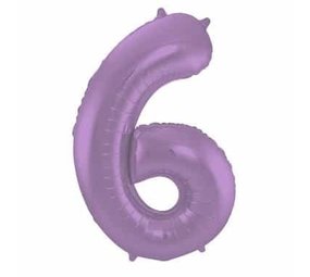 Folat Ballon métallisé numéro 6, violet mat | 86 cm