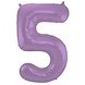 Folat Foil Balloon Number 5 Matte Purple Metallic | 86cm