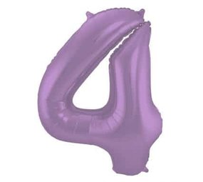 Folat Ballon en aluminium numéro 4, violet métallisé mat | 86 cm