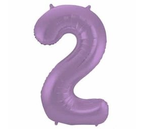 Folat Ballon en aluminium numéro 2 violet métallisé mat | 86 cm