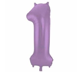 Folat Folie ballon cijfer 1 Mat Paars Metallic | 86cm Folat Folie ballon cijfer 1 Mat Paars Metallic | 86cm