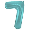 Folat Ballon en aluminium numéro 7, bleu turquoise métallisé mat | 86 cm Folat Ballon en aluminium numéro 7, bleu turquoise métallisé mat | 86 cm