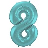 Folat Ballon en aluminium numéro 8, bleu turquoise métallisé mat | 86 cm Folat Ballon en aluminium numéro 8, bleu turquoise métallisé mat | 86 cm