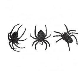 Hanging Decoration Glitter Cutout Spiders | 9 pieces