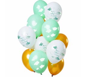 Ensemble de ballons Baby Cloud Menthe | 12 pièces