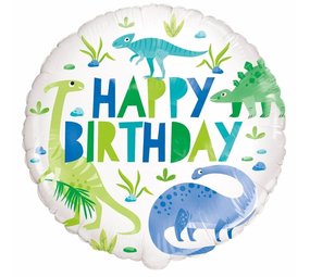 Unique Party Dinosaur Helium Balloon Blue & Green 45cm Deflated | per piece