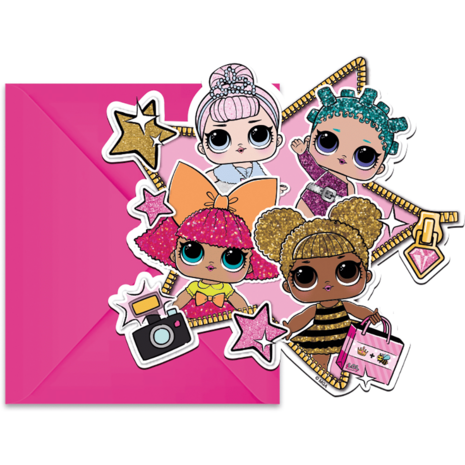 Procos Party LOL Surprise Glitterati Invitations | 6 pieces