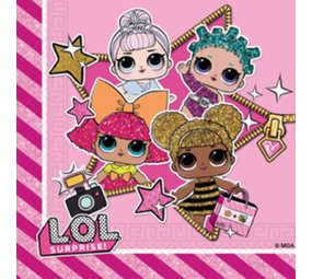 Procos Party Serviettes LOL Surprise Glitterati 33x33cm | 20 pièces