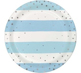 Creative Converting Blaue und silberne Teller, 23 cm | 8 Stück