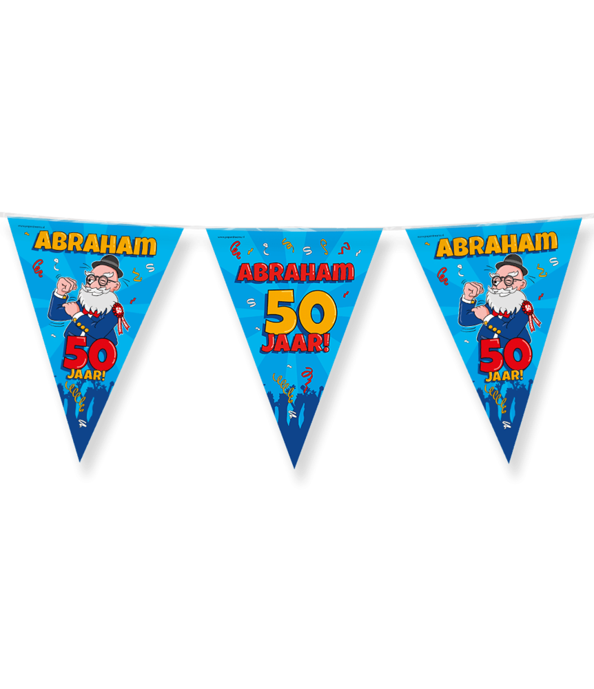 Paper Dreams Guirlande de drapeaux Abraham Cartoon 50 ans 10 mètres | à l'unité