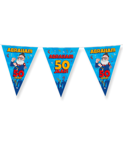 Paper Dreams Abraham-Cartoon-Flaggengirlande zum 50-jährigen Jubiläum, 10 Meter | pro Stück