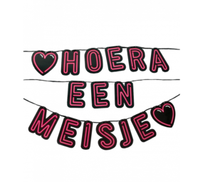 Paper Dreams Letterslinger Hoera een Meisje Neon | 5mtr Paper Dreams Letterslinger Hoera een Meisje Neon | 5mtr
