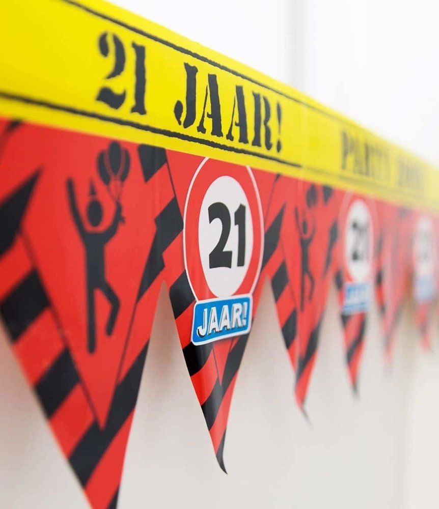 Paper Dreams Ruban de signalisation « Zone festive » (21 ans et plus) | 12 mètres