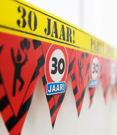 Paper Dreams Barrier tape 30 years traffic sign Party zone | 12 meters