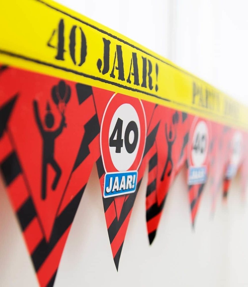 Paper Dreams Afzetlint 40 jaar verkeersbord Partyzone | 12 meter
