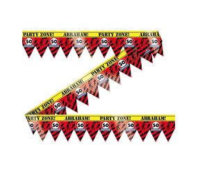 Paper Dreams Barrier tape 50 years Abraham traffic sign Party zone | 12 meters