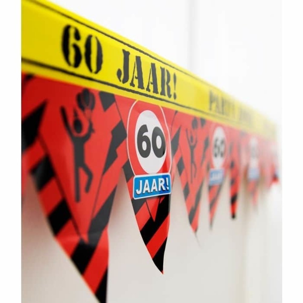 Paper Dreams Barrier tape 60 years traffic sign Party zone | 12 meters