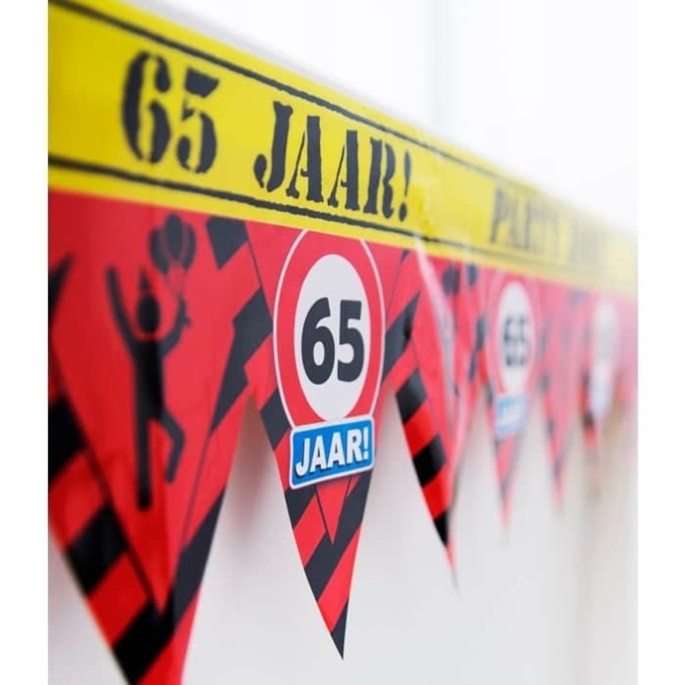 Paper Dreams Barrier tape 65 years traffic sign Party zone | 12 meters