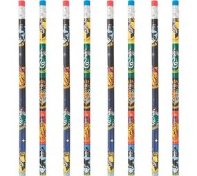 Unique Party Crayons Harry Potter avec gomme 18 cm | Lot de 8