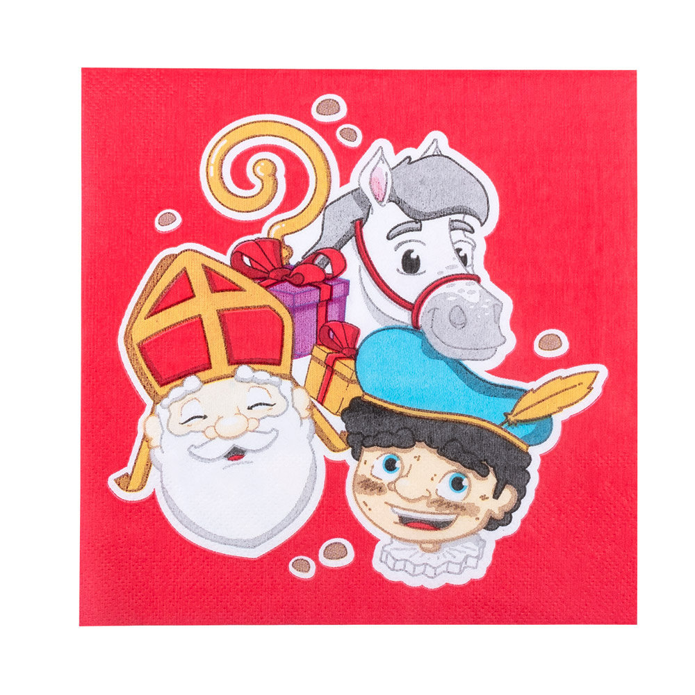 Boland Servetten Sinterklaas 33x33cm | 20 stuks Boland Servetten Sinterklaas 33x33cm | 20 stuks