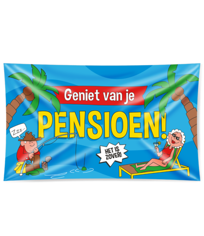 Paper Dreams Drapeau de façade « Profitez de votre retraite ! » XXL | 150 x 90 cm