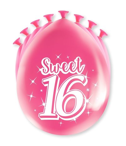 Sweet 16th Birthday Party Balloons 30cm | 8 pieces