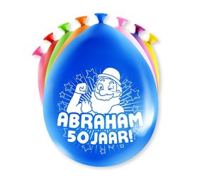 Ballons Abraham pour fête d'anniversaire (50 ans) - 30 cm | 8 pièces