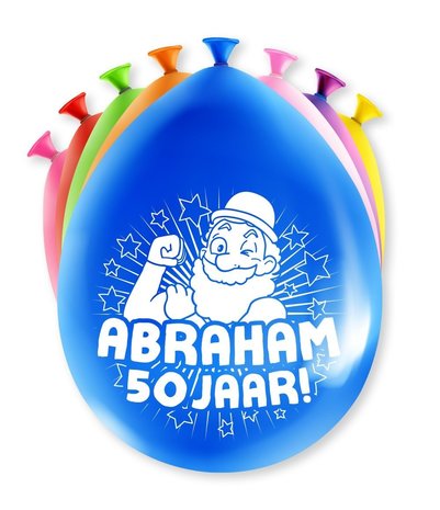 Ballons Abraham pour fête d'anniversaire (50 ans) - 30 cm | 8 pièces