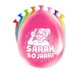 50th Birthday Sarah Party Balloons 30cm | 8 pieces