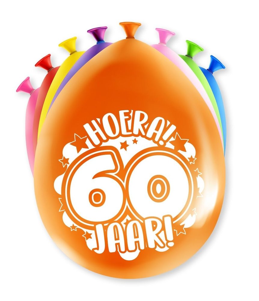 Paper Dreams Ballonnen 60 jaar Party 30cm | 8 stuks Paper Dreams Ballonnen 60 jaar Party 30cm | 8 stuks