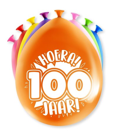 Paper Dreams Ballonnen 100 jaar Party 30cm | 8 stuks Paper Dreams Ballonnen 100 jaar Party 30cm | 8 stuks