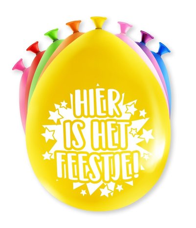Paper Dreams Ballonnen Hier is het Feestje! party 30cm | 8 stuks