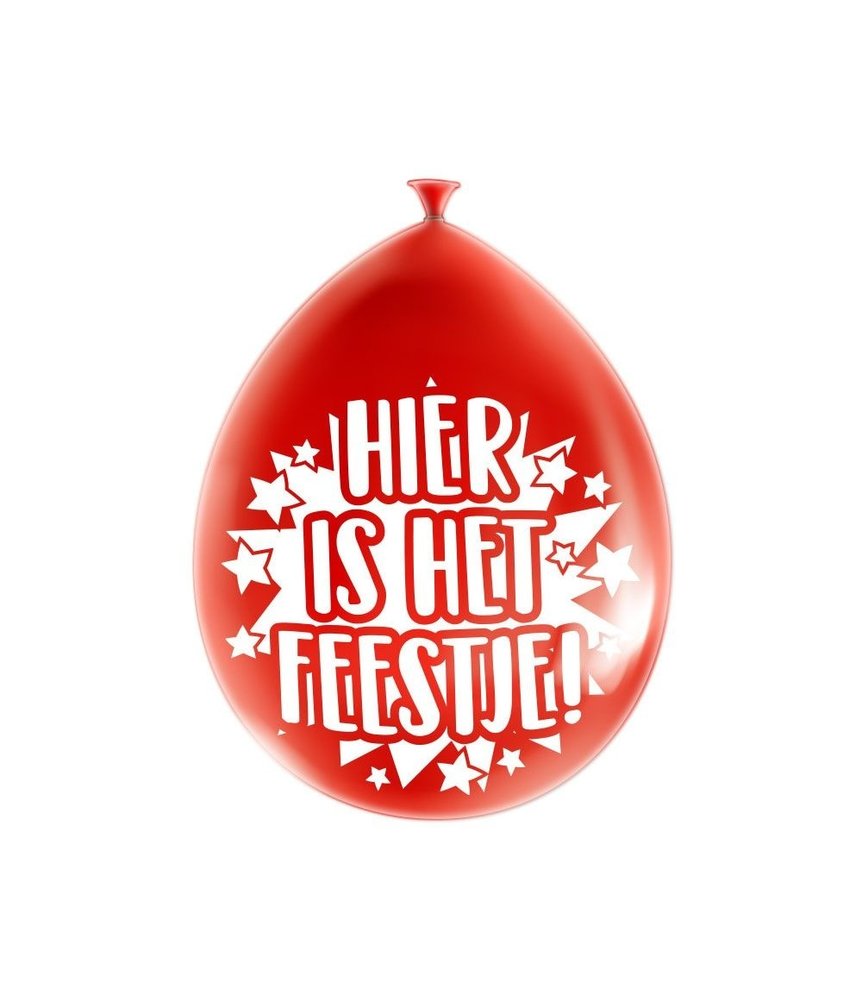 Paper Dreams Ballonnen Hier is het Feestje! party 30cm | 8 stuks