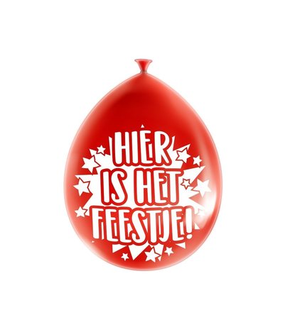 Paper Dreams Ballonnen Hier is het Feestje! party 30cm | 8 stuks