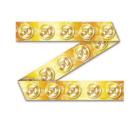 Paper Dreams Barrier tape 50 years married traffic sign | 12 meters