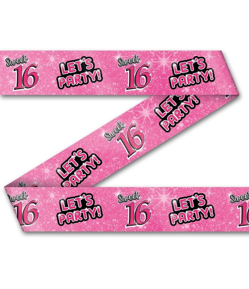 Paper Dreams Absperrband „Sweet 16 – Lasst uns feiern!“ | 12 Meter