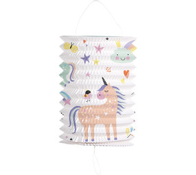 Folat Unicorn & Rainbows Lampion 16cm | per stuk Folat Unicorn & Rainbows Lampion 16cm | per stuk