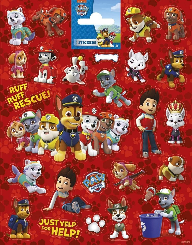 WeFiesta Paw Patrol Stickervel  rood | per stuk