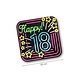 Neon-Untersetzer zum 18. Geburtstag | 6 Stück
