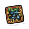 Neon-Untersetzer zum 21. Geburtstag | 6 Stück Neon-Untersetzer zum 21. Geburtstag | 6 Stück