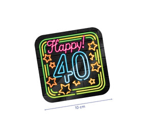 Onderzetters Happy 40 Neon | 6 stuks Onderzetters Happy 40 Neon | 6 stuks