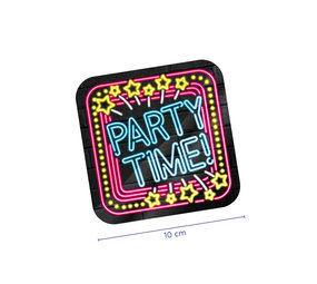 Dessous de verre néon Party Time | 6 pièces